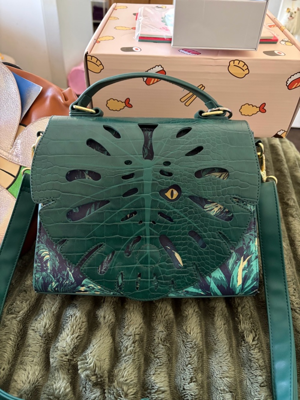 Loungefly Green Jurassic ParkCutout Top-Handle Satchel